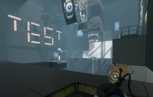 An image of one of Wheatley's non-standard Test Chambers from Portal 2 (Valve Software, 2011; endorsed.)
